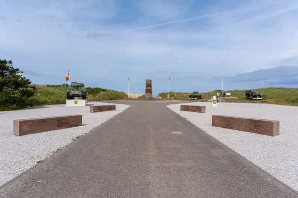 stock image Utah Beach, France - Jun 17 2024: Utah Beach D-Day Landing Memorial and Monument of the Landing of the French 2nd Armored Division