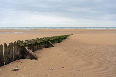 Omaha Sahili manzarası, Müttefikler tarafından 6 Haziran 1944 'te Normandiya çıkartmasının gerçekleştiği beş sahilden birine verilen kod adı gösteriyor.