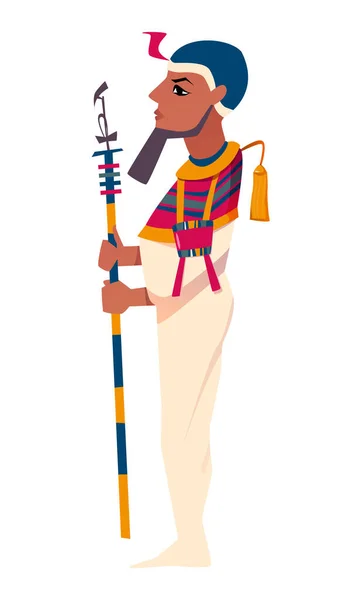 Ancien Dieu Égyptien Ptah Démiurge Illustration Vectorielle Plate Memphis Créateur — Image vectorielle