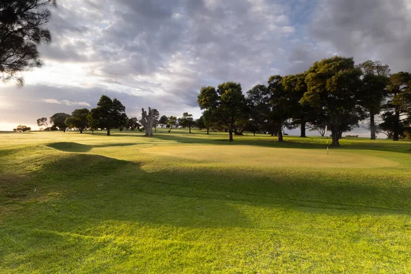 Salida Del Sol Sobre Swansea Campo Golf Público Swansea Tasmania — Foto de Stock