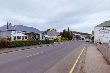 RICHMOND, AUSTRALYA - 15 Eylül 2022: Tazmanya, Avustralya 'da Hobart yakınlarındaki Richmond' da genel yapı mimarisi