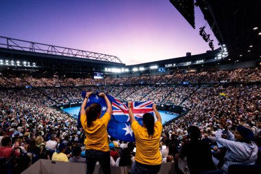 MELBOURNE, AUSTRALIA - JANUARY 23: Day 8 action of the 2023 Australian Open at Melbourne Park on January 23, 2023 in Melbourne, Australia.