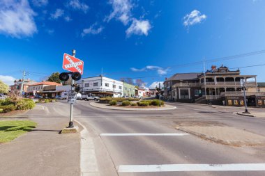 DELORAINE, AUSTRALIA - SEPTEMBER 12 2022: The rural historic town of Deloraine on a cold spring day near Launceston in Tasmania, Australia