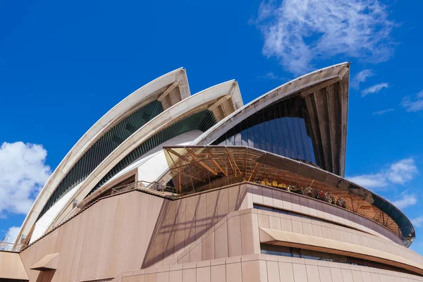 Sydney Australia Marca 2023 Sydney Opera House Architektoniczne Zbliżenie Upalny — Zdjęcie stockowe