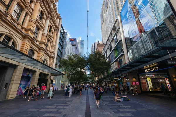Sydney Rakousko Března Rušný Nedělní Pěší Provoz Pitt Mall Března — Stock fotografie