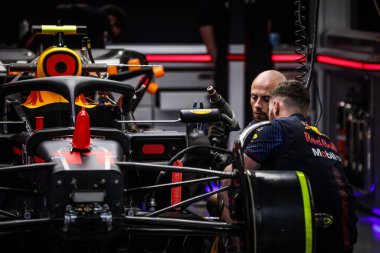 MELBOURNE, AUSTRALYA - 30 Mart 2023 Avustralya Formula 1 Grand Prix 'inde Kahin Kızıl Boğa Yarışı
