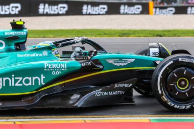 MELBOURNE, AUSTRALIA - 31 Mart: İspanyol Fernando Alonso, Avustralya 'nın Melbourne kentindeki Albert Park' ta 2023 Avustralya Grand Prix 'sinde Aston Martin AMR23 Mercedes kullanıyor.