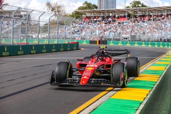 Melbourne Ausztrália Március Carlos Sainz Spanyolországból Vezeti Ferrari 2023 Ausztrál — Stock Fotó