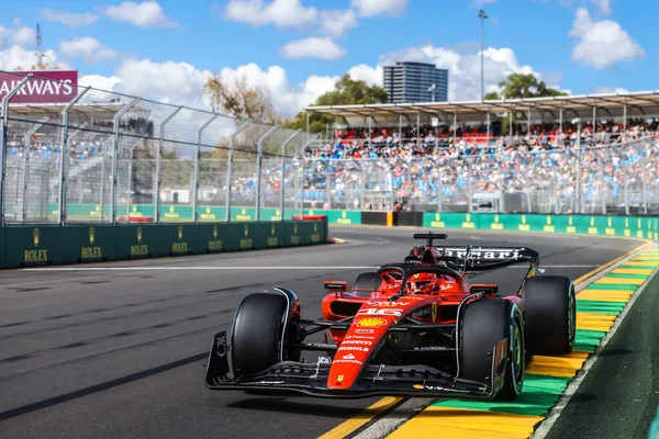 Melbourne Australia Marzo Charles Leclerc Mónaco Conduce Ferrari Durante Práctica Fotos De Stock