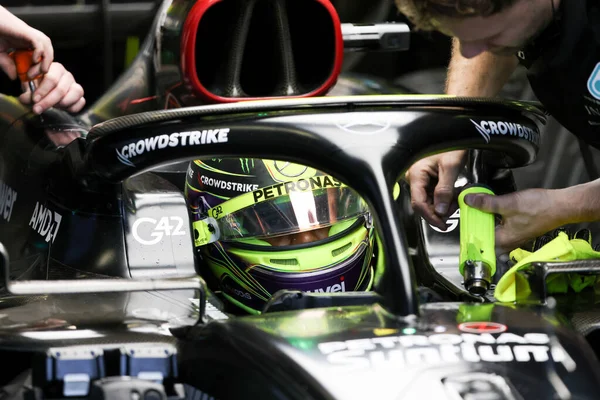 Melbourne Oostenrijk Maart Lewis Hamilton Uit Groot Brittannië Rijdt Met — Stockfoto