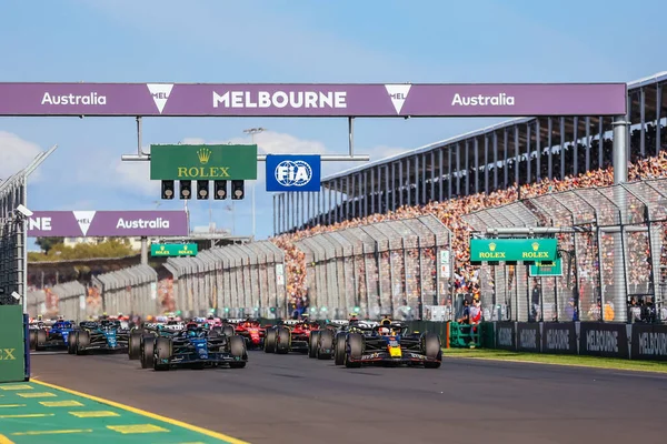 Melbourne Australia Abril Max Verstappen Los Países Bajos Lidera Salida — Foto de Stock