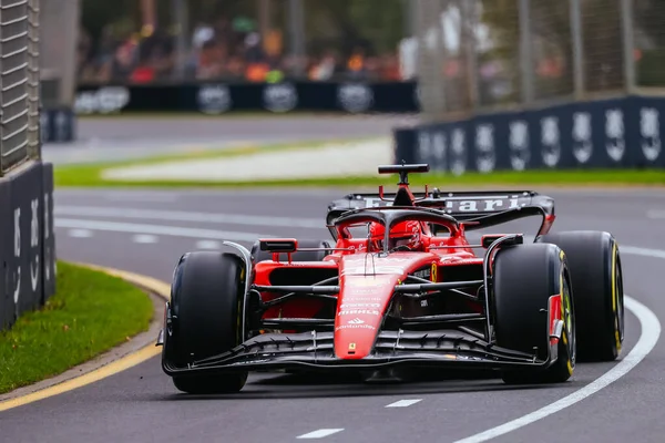 Melbourne Australia April Charles Leclerc Uit Monaco Rijdt Met Ferrari — Stockfoto