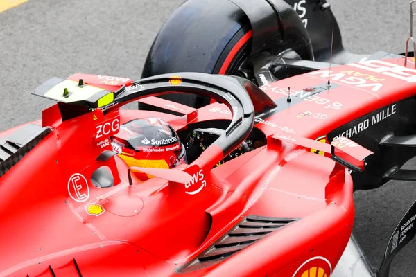 Мельбурн Австрия Апреля Карлос Сайнс Испании Водит Ferrari Время Квалификации — стоковое фото