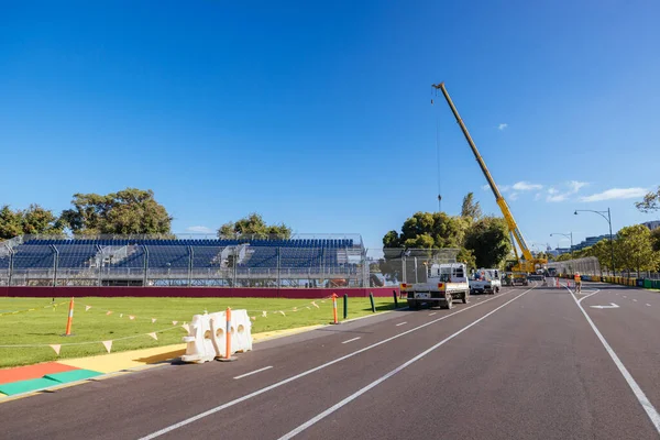 Melbourne Australie Mars 2022 Construction Des Pistes Préparation Grand Prix — Photo