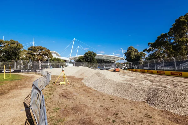 Melbourne Australie Mars 2022 Construction Des Pistes Préparation Grand Prix — Photo