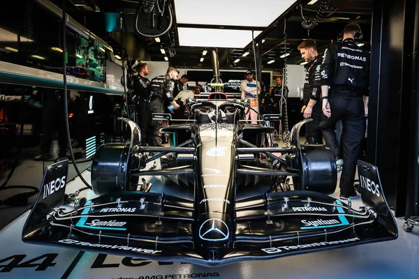 Melbourne Australia April Mercedes Amg Petronas Formule Garage Voor Het — Stockfoto