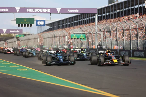 Melbourne Australia April Max Verstappen Netherlands Leads Race Start 2023 — Stock Photo, Image