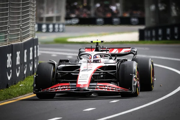 Melbourne Austrália Abril Nico Hulkenberg Alemanha Conduz Ferrari Haas Dia — Fotografia de Stock