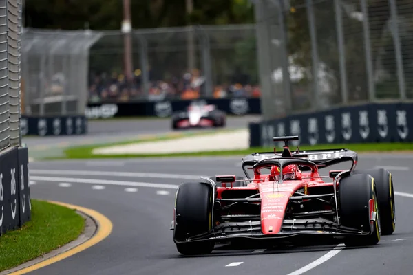 Melbourne Ausztrália Április Charles Leclerc Monacóból Vezeti Ferrari Gyakorlatban 2023 — Stock Fotó