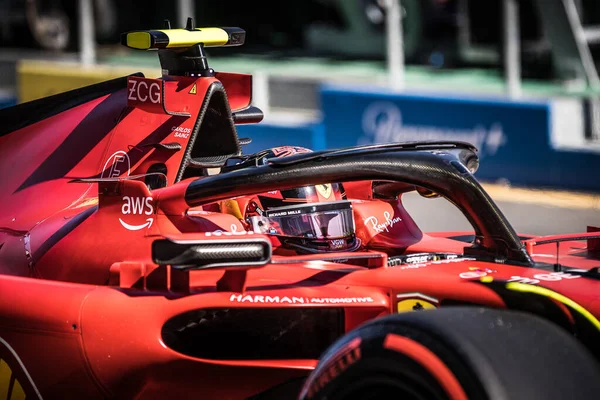 Melbourne Rakousko Duben Carlos Sainz Španělska Řídí Ferrari Den Závodu — Stock fotografie