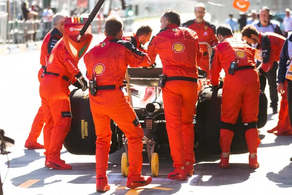 Melbourne Australia Abril Carlos Sainz España Conduce Ferrari Día Carrera Fotos De Stock
