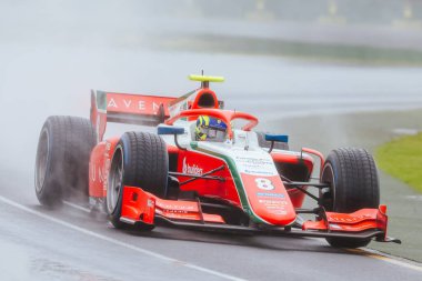 MELBOURNE, AUSTRALIA - MARCH 31: Oliver Bearman of Prema Racing in F2 at the 2023 Australian Formula 1 Grand Prix on 31st March 2023 clipart