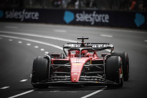 Melbourne Rakousko Duben Charles Leclerc Monaka Jezdí Ferrari Praxi Během — Stock fotografie