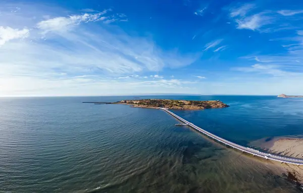 Eine Luftaufnahme Des Berühmten Granite Island Recreation Park Causeway Victor — Stockfoto