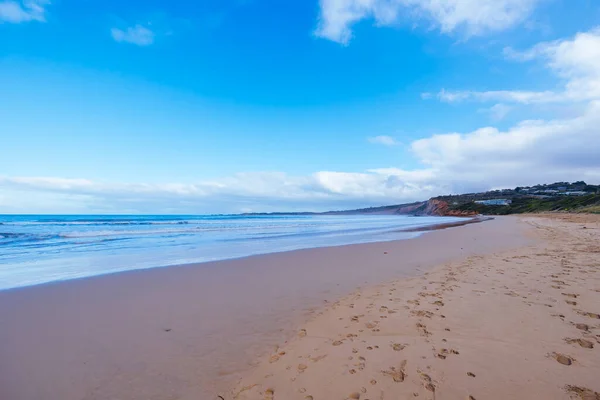 Anglesea Beach Ocean Stormy Cool Autumn Dayin Anglesea Victoria Austrália — Fotografia de Stock