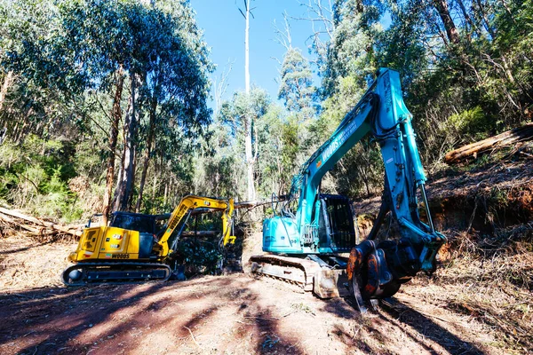Kinglake Australia Mayo 2023 Vehículos Remoción Tierra Mount Sugarloaf Ridge — Foto de Stock