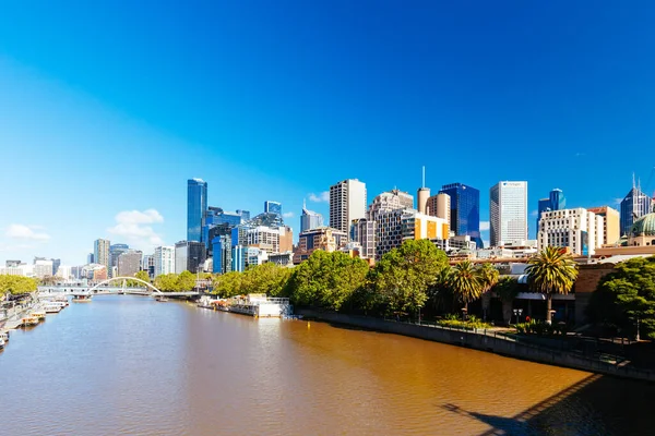 Melbourne Australya Ekim 2021 Melbourne Cbd Southbank Doğru Melbourne Victoria — Stok fotoğraf