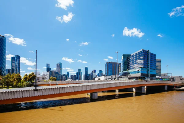 Puente Charles Grimes Cerca Del Puente Webb Área Docklands Melbourne — Foto de Stock