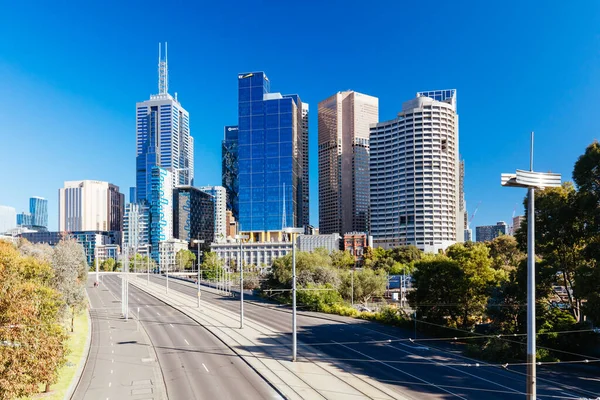 Melbourne Oostenrijk Oktober 2021 Uitzicht Rond Birrarung Marr Een Warme — Stockfoto