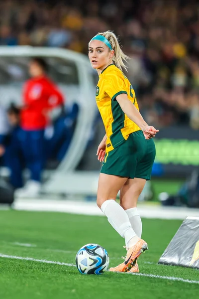 澳大利亚墨尔本 7月14日 澳大利亚的埃莉 卡彭特在2023年世界杯期间与法国的友谊赛于2023年7月14日结束 — 图库照片