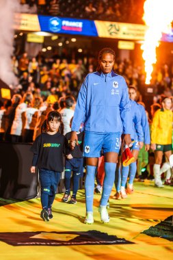 MELBOURNE, AUSTRALIA - 14 Temmuz: Wendie Renard, Avustralya 'nın 14 Temmuz 2023 tarihinde oynanan Dünya Kupası 2023' te Fransa ile oynadığı Play Off dostluk karşılaşmasında