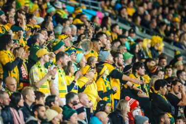 MELBOURNE, AUSTRALIA - 31 Temmuz 2023 tarihinde Avustralya 'nın Melbourne Dikdörtgen Stadyumu' nda oynanan FIFA Dünya Kadınlar Kupası Avustralya Yeni Zelanda 2023 'te taraftarlar