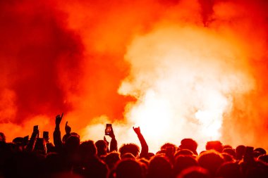 MELBOURNE, AUSTRALIA - 12 AUG: Avustralya - Avustralya Yeni Zelanda FIFA Dünya Kupası 'nda Avustralya Matildas - Fransa Les Bleus maçını izleyen kalabalık ile Melbourne Fan Festivali' nin genel görünümü