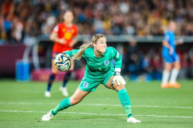 SYDNEY, AUSTRALIA - 20 Ağustos 2023 tarihinde Avustralya Yeni Zelanda 'da oynanan FIFA Dünya Kadınlar Kupası finalinde İngiltere ile oynayan İngiliz Mary EARPS