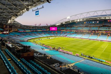 SYDNEY, AUSTRALIA - 20 AĞUSTRALIA: 20 Ağustos 2023 tarihinde Avustralya 'nın Yeni Zelanda Stadyumu' nda oynanan FIFA Dünya Kadınlar Kupası finalinde İspanya İngiltere ile oynamadan önce stadyum