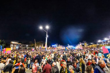 SYDNEY, AUSTRALIA - 20 Ağustos 2023 tarihinde Avustralya Yeni Zelanda Stadyumu 'nda oynanan FIFA Dünya Kadınlar Kupası finalinde İspanya İngiltere ile oynamadan önce atmosfer