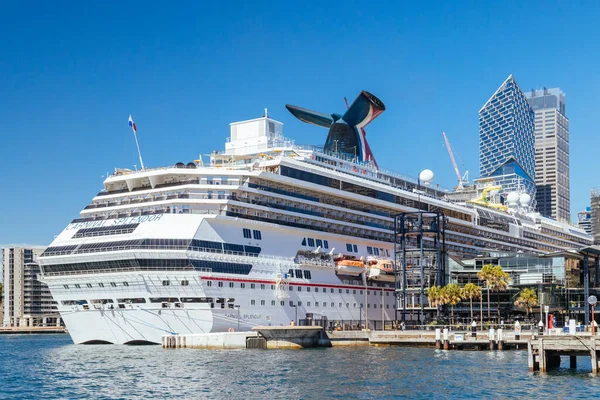 stock image SYDNEY, AUSTRALIA - August 21 2023: Carnival Splendor cruise ship docked at Overseas Passenger Terminal in The Rocks, Sydney, New South Wales, Australia