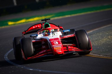 MELBOURNE, AUSTRALIA - 22 Mart: Büyük Britanya 'dan Oliver Bearman ve F2' de Prema Racing Avustralya 'nın Melbourne kentindeki Albert Park' ta 2024 Avustralya Grand Prix 'inde