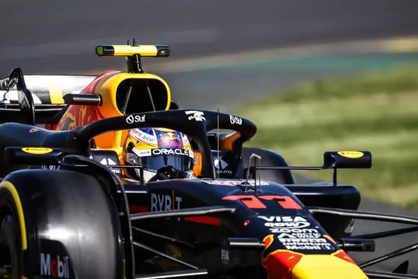 stock image MELBOURNE, AUSTRALIA - MARCH 24: Sergio Perez of Mexico drives the Oracle Red Bull Racing RB20 during the 2024 Australian Grand Prix at Albert Park in Melbourne, Australia