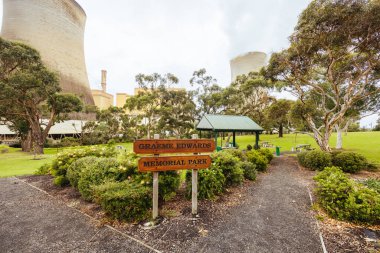 Graeme Edwards Memorial Park near Yallourn Power Station built as a memory of an employee killed at the plant. Based near the town of Yallourn, in Victoria, Australia clipart
