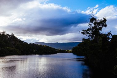 The area around Huon River in Huonville, on a summer evening in Tasmania Australia clipart