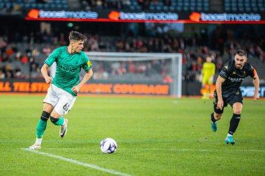 MELBOURNE, AUSTRALIA - 24 Mayıs: Newcastle United takımından Ben Parkinson, 24 Mayıs 2024 tarihinde Avustralya 'nın Melbourne kentinde düzenlenen Küresel Futbol Haftası sırasında A-League All-Stars Men ile oynarken,