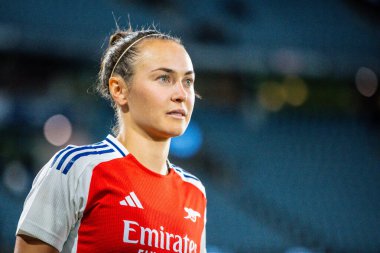 MELBOURNE, AUSTRALIA - 24 Mayıs 2024 tarihinde Melbourne 'da düzenlenen Küresel Futbol Haftası' nda A-League All-Stars Women takımını yendikten sonra Arsenal Women FC 'den Caitlin Foord