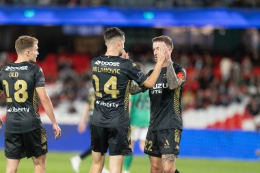 MELBOURNE, AUSTRALIA - 24 Mayıs: A Ligi All-Star Men 24 Mayıs 2024 'te Avustralya' nın Melbourne kentinde oynanan Küresel Futbol Haftası 'nda Newcastle United' a karşı yapılan golü kutladı.