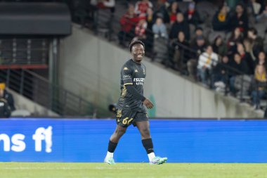MELBOURNE, AUSTRALIA - 24 Mayıs 2024 tarihinde Melbourne 'da oynanan Küresel Futbol Haftası sırasında Newcastle United' a karşı oynayan A-League All-Stars Men takımından Nestory Irankunda