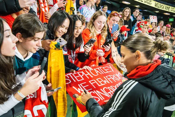 MELBOURNE, AUSTRALIA - 24 Mayıs 2024 tarihinde Melbourne 'da düzenlenen Küresel Futbol Haftası' nda A-League All-Stars Women takımını yenen Arsenal Women FC 'den Steph Catley